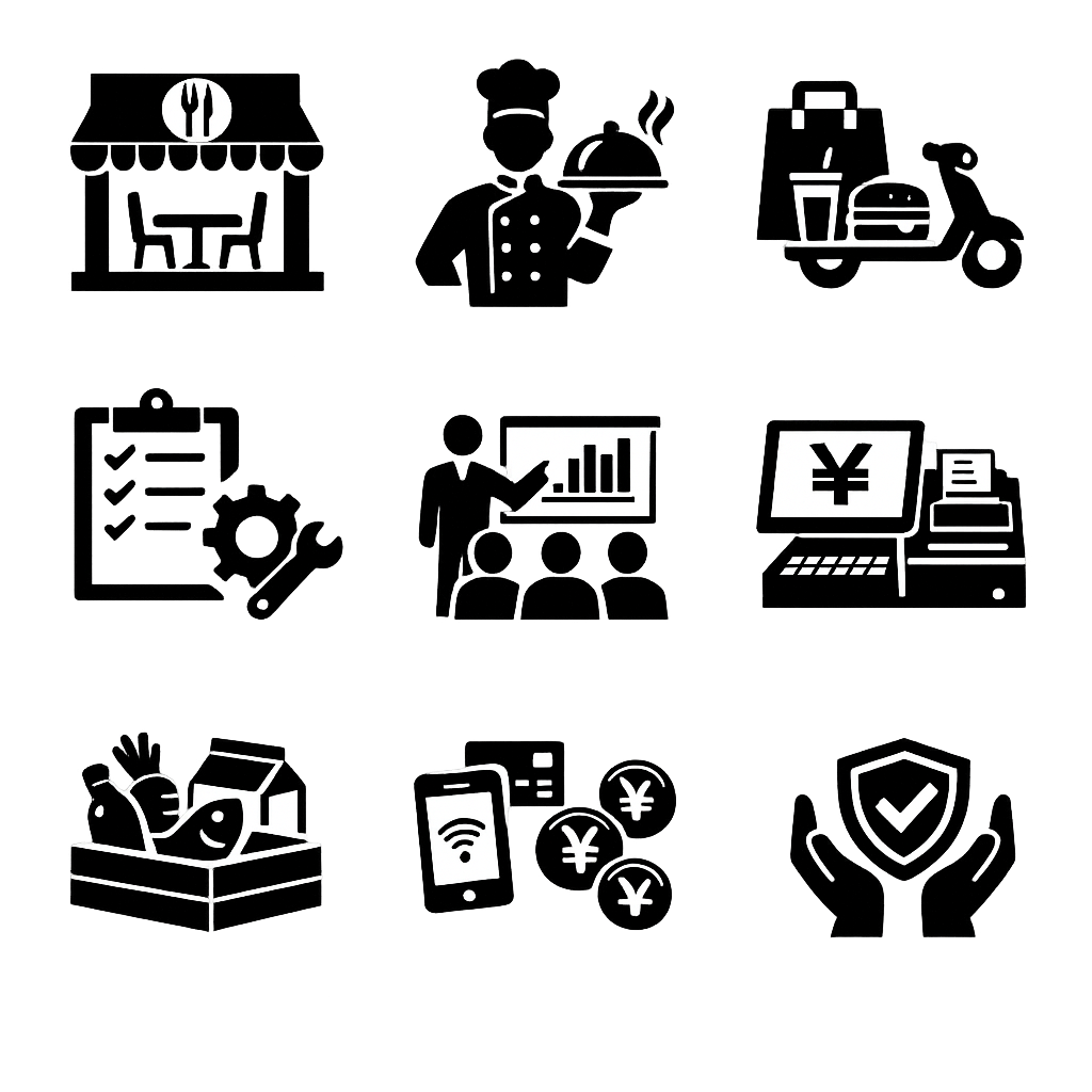 飲食店の様々なニーズに対応するイメージ