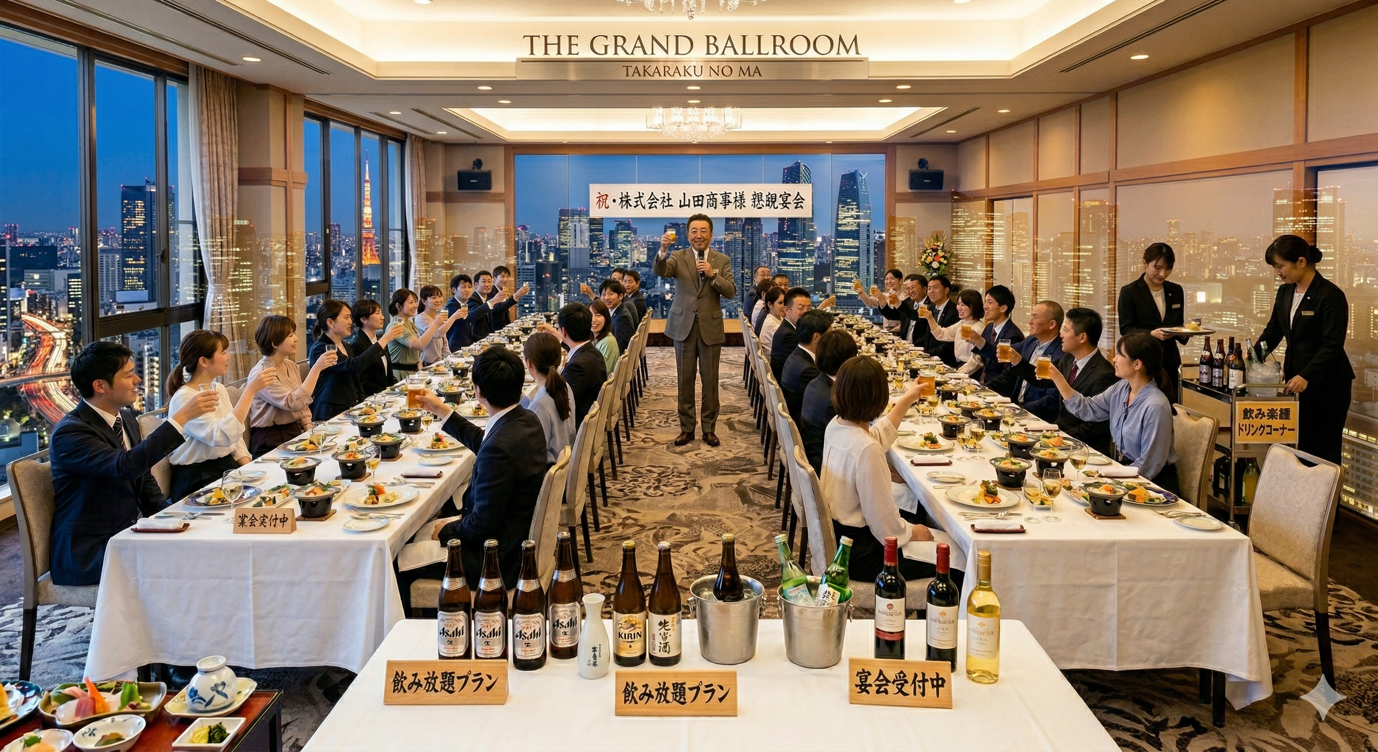 飲み放題等宴会対応